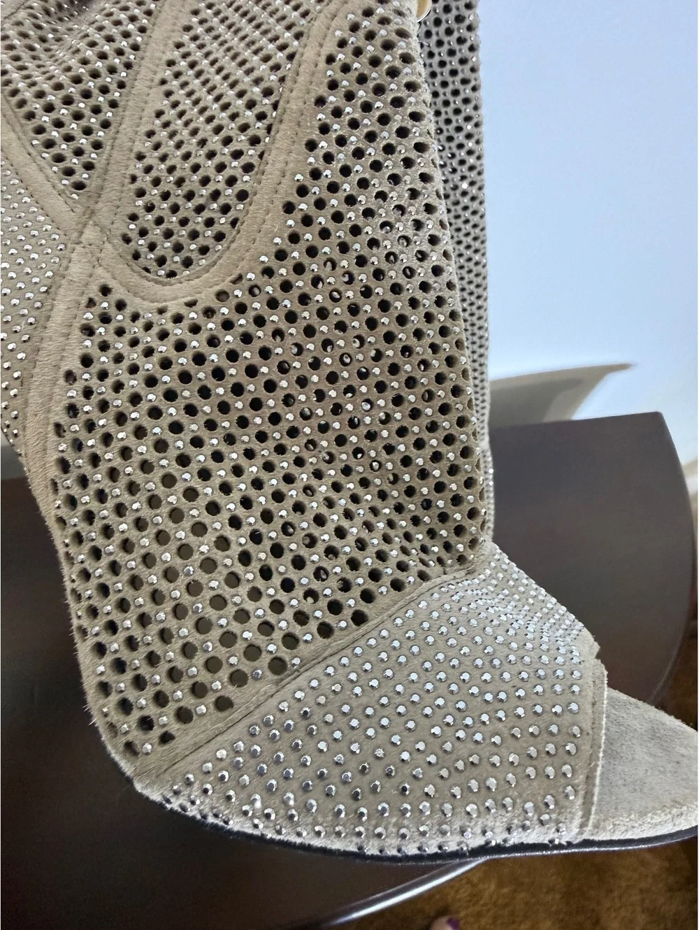 Vince Camuto Kamorina Rhinestone Over-the-Knee Peep Toe Boots Size 8.5